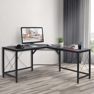 Mesa de Oficina MARLY en Metal y Madera, color Negro