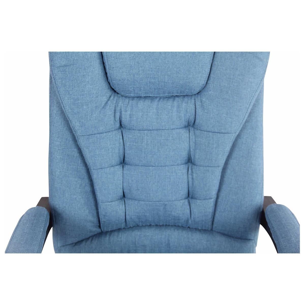 Sillón de Oficina JAMES TELA, Grueso Acolchado, Reposapiés Extensible, Negro
