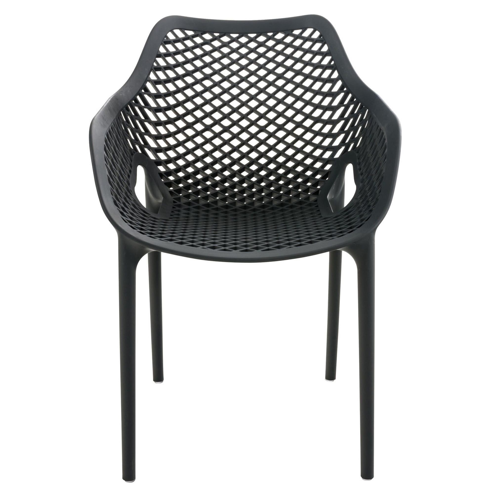Silla de Confidente NORIA, Apilable, Reposabrazos Integrados, color Negro