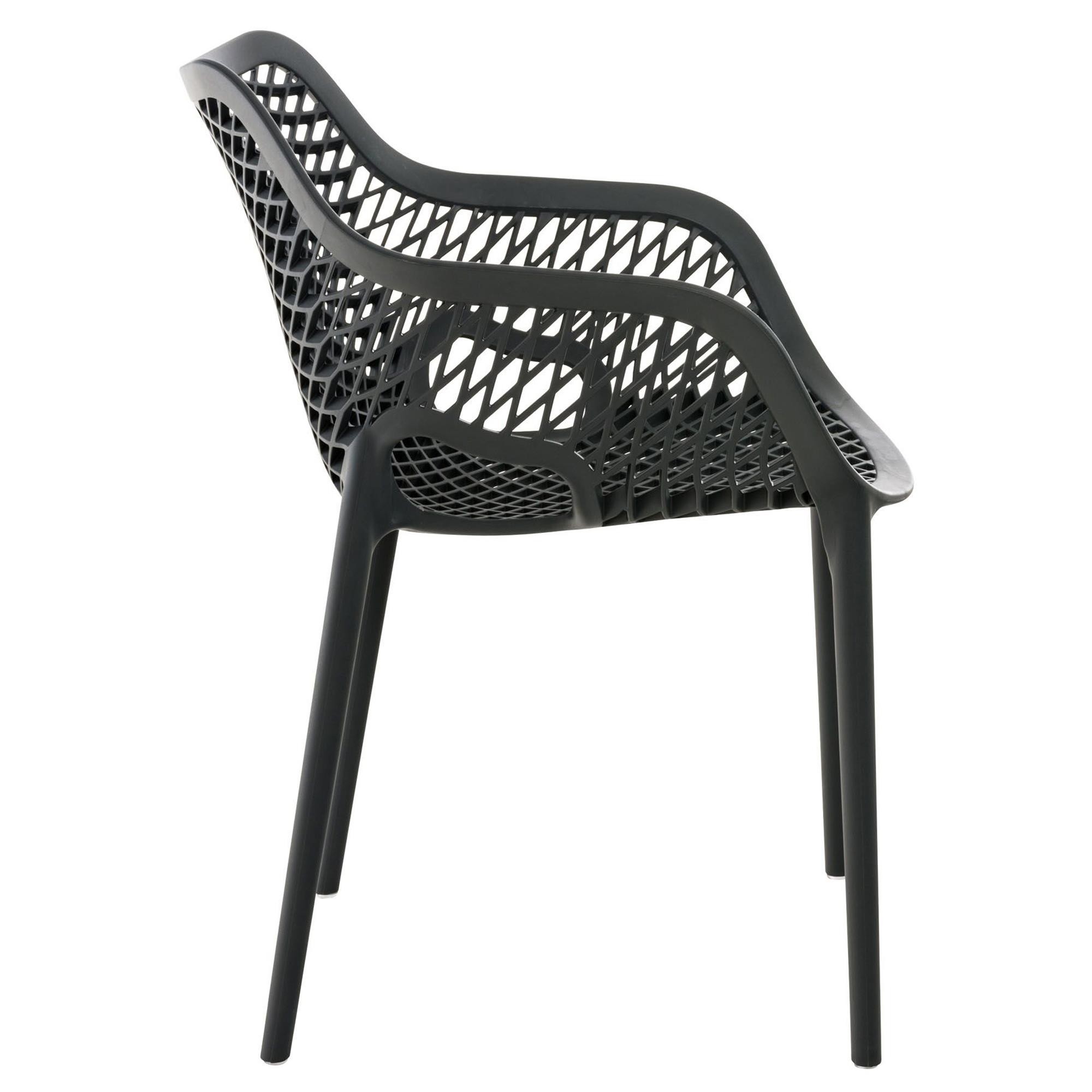 Silla de Confidente NORIA, Apilable, Reposabrazos Integrados, color Negro