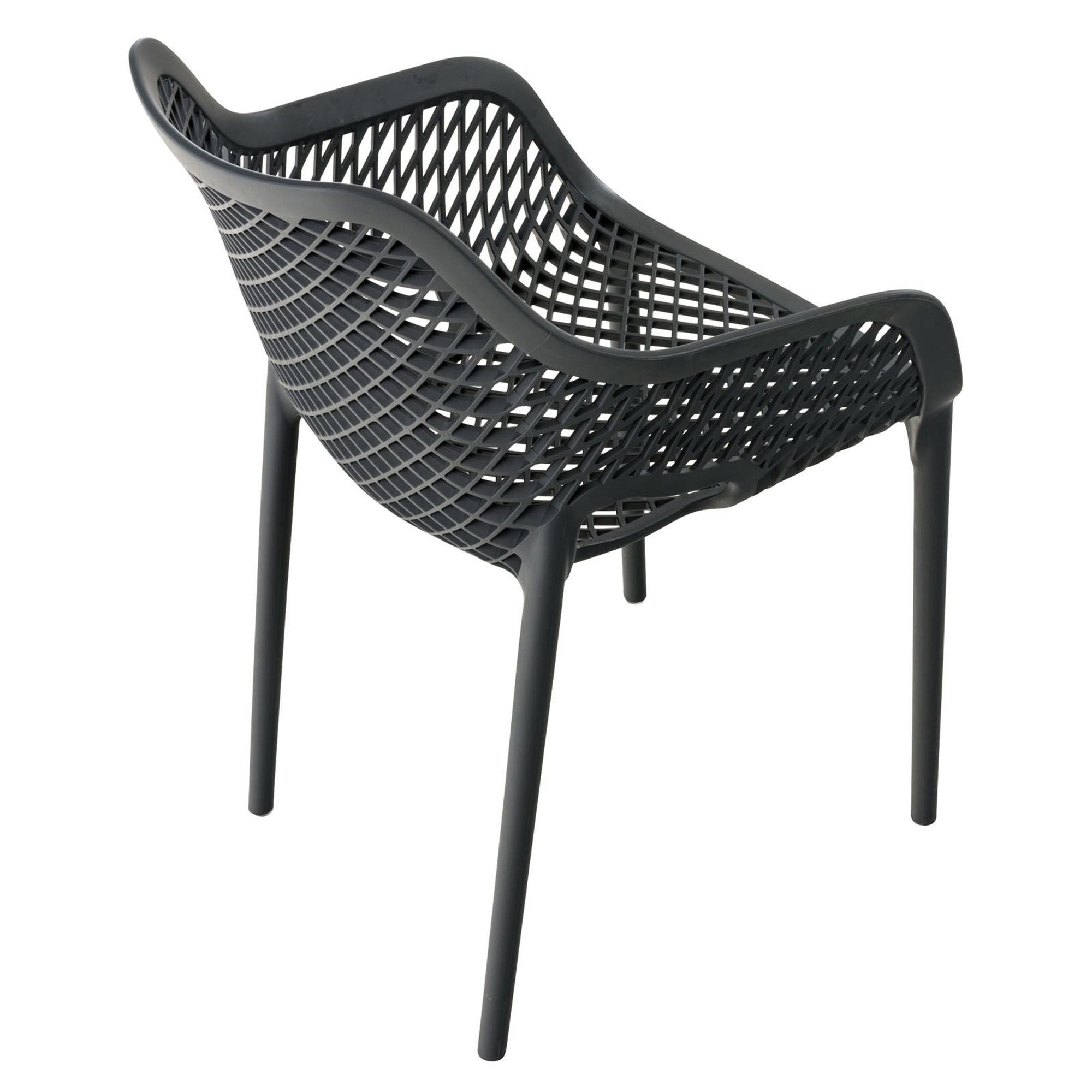 Silla de Confidente NORIA, Apilable, Reposabrazos Integrados, color Negro