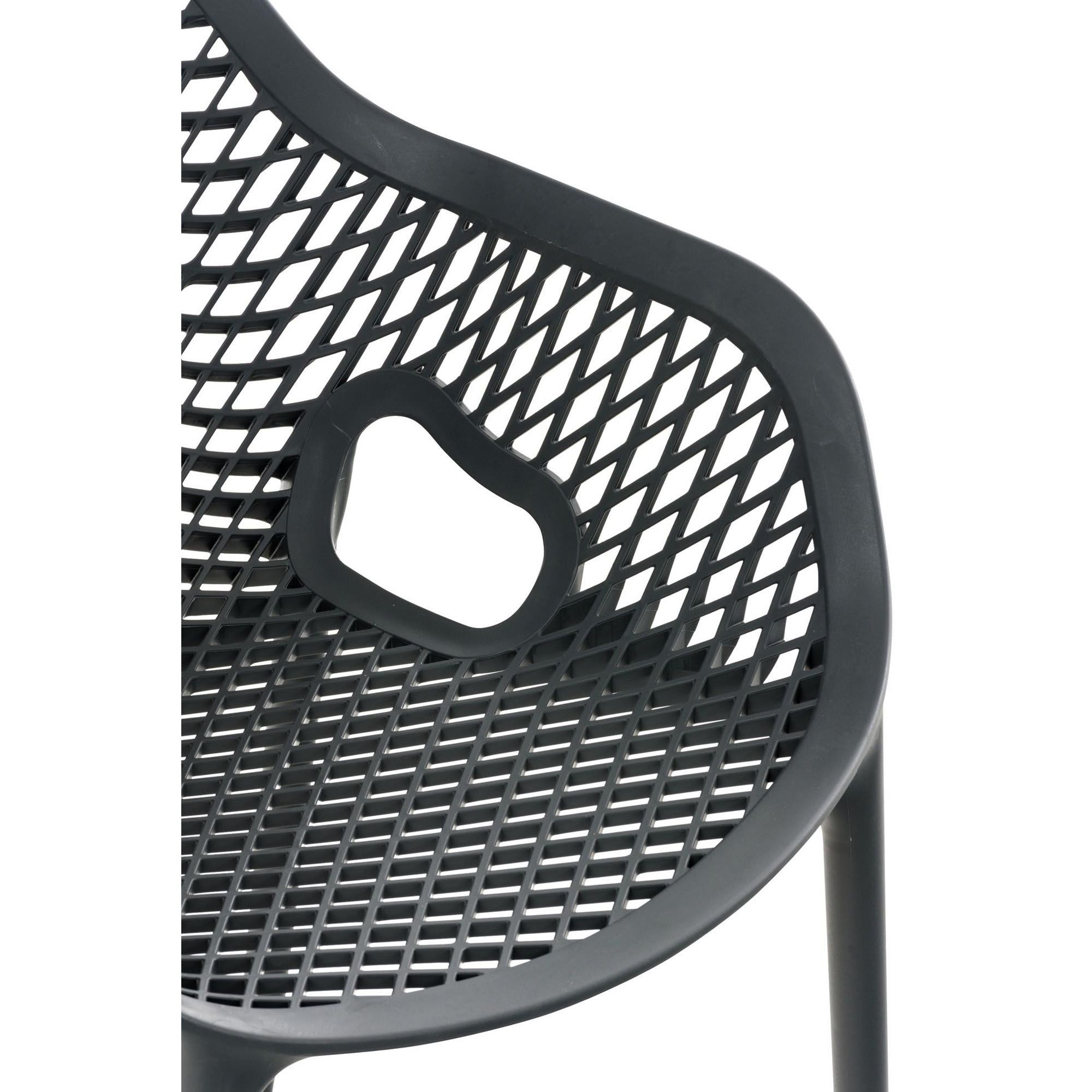 Silla de Confidente NORIA, Apilable, Reposabrazos Integrados, color Negro