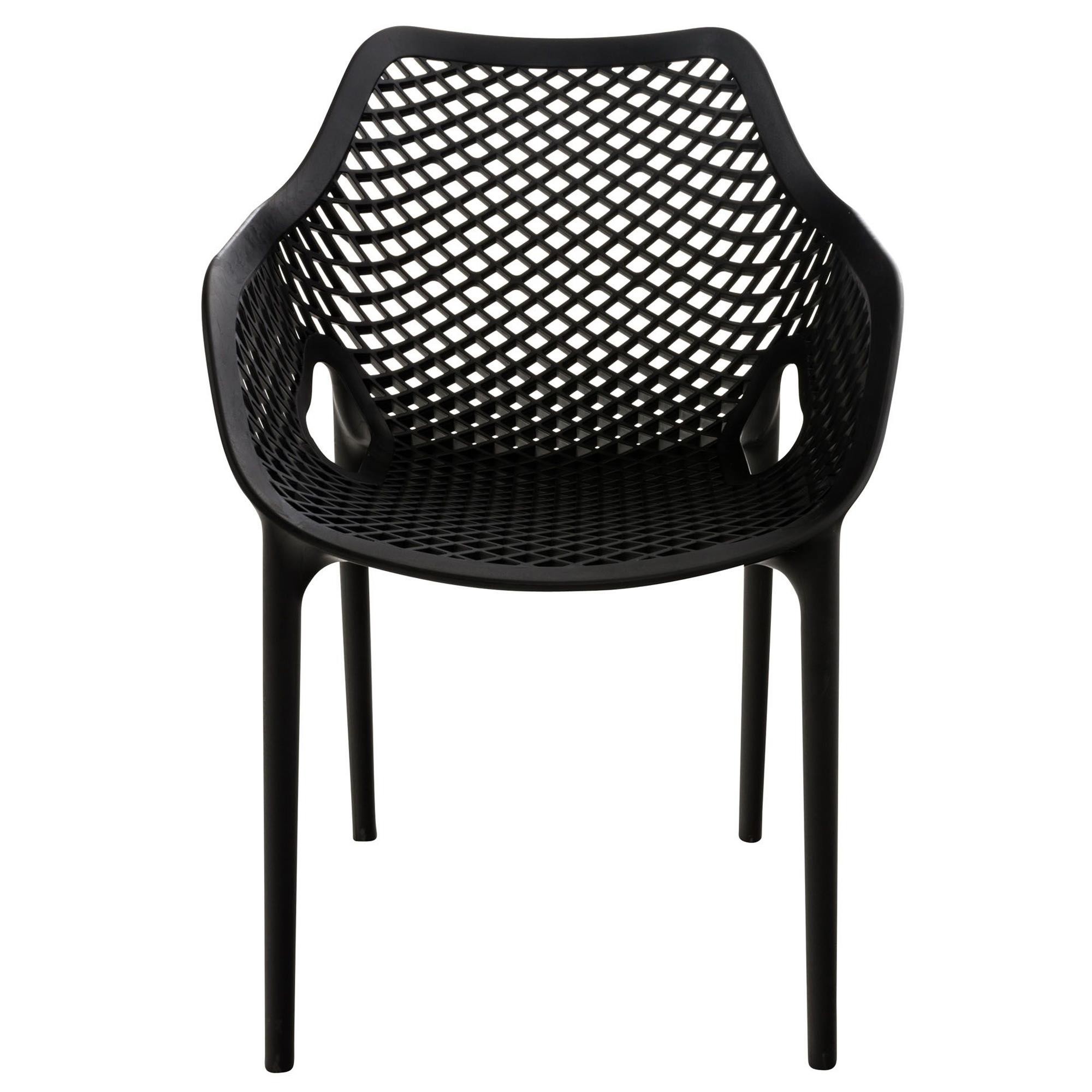 Silla de Confidente NORIA, Apilable, Reposabrazos Integrados, color Negro