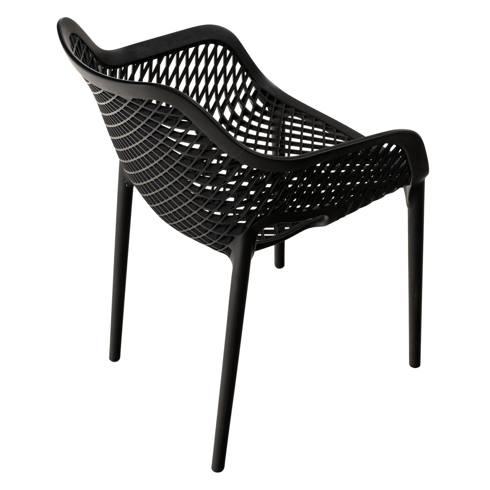 Silla de Confidente NORIA, Apilable, Reposabrazos Integrados, color Negro