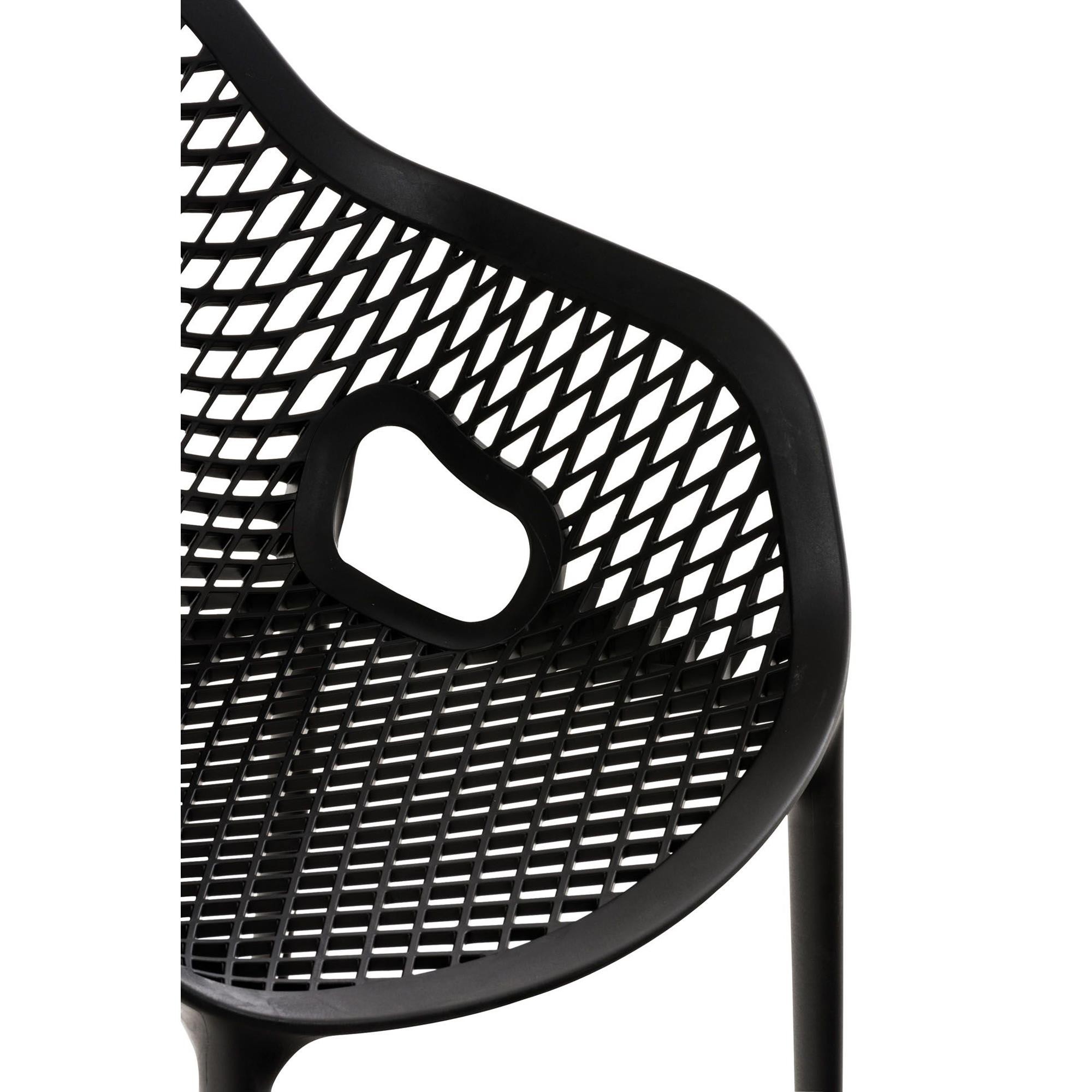 Silla de Confidente NORIA, Apilable, Reposabrazos Integrados, color Negro