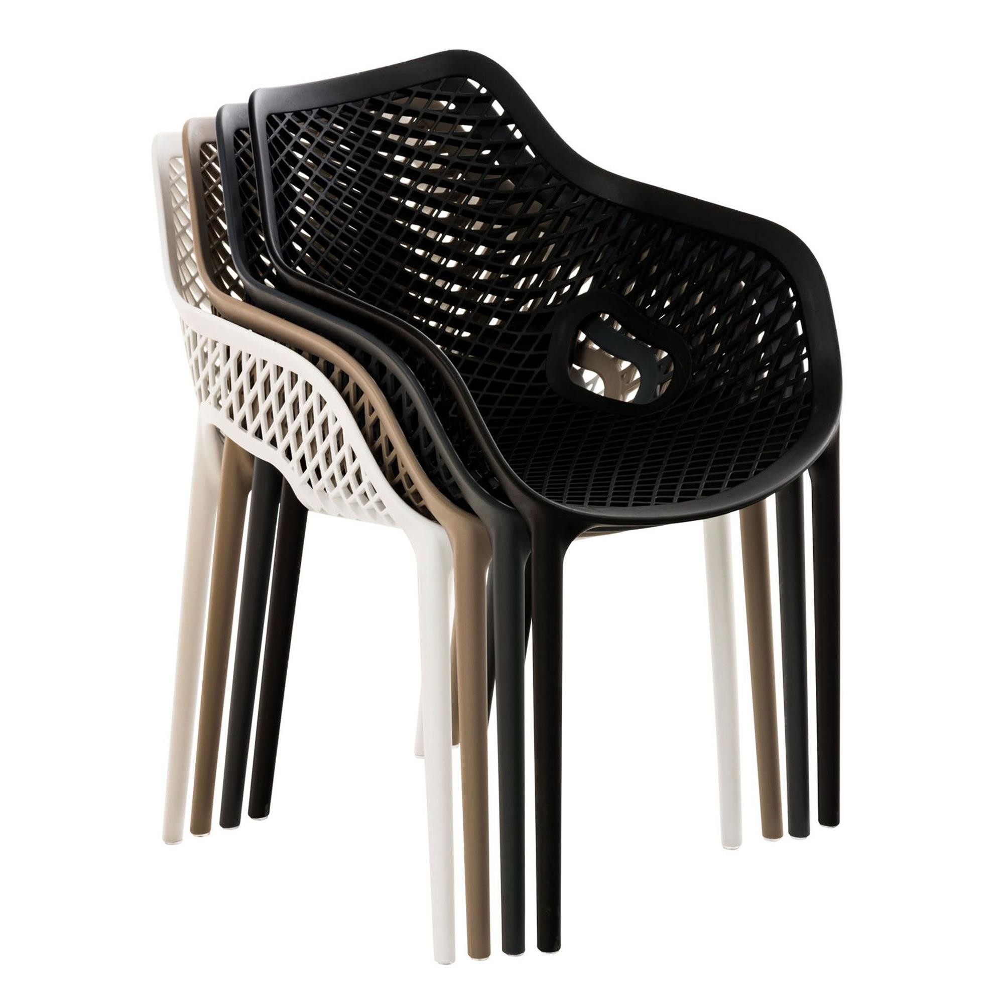 Silla de Confidente NORIA, Apilable, Reposabrazos Integrados, color Negro