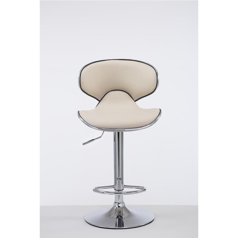 Taburete de Oficina CARLOS, Exclusivo Diseño, Con Reposapiés, En Piel, Color Negro