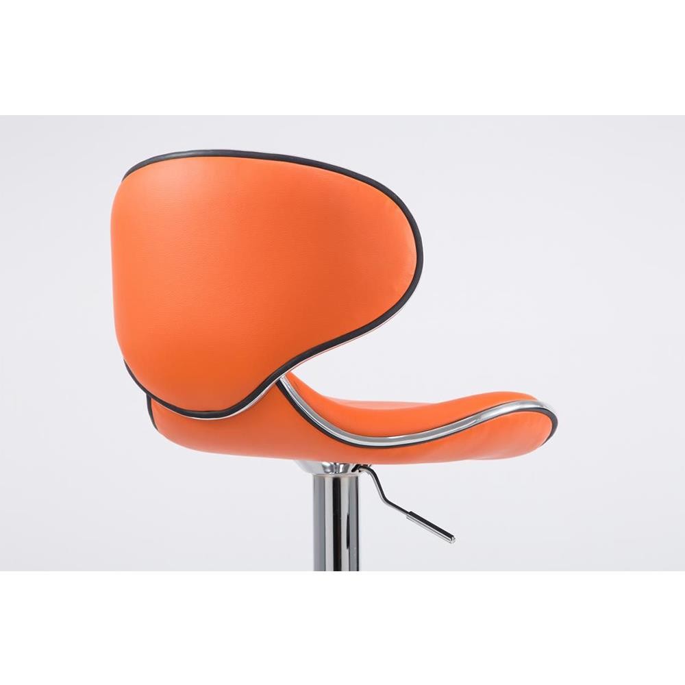 Taburete de Oficina CARLOS, Exclusivo Diseño, Con Reposapiés, En Piel, Color Negro