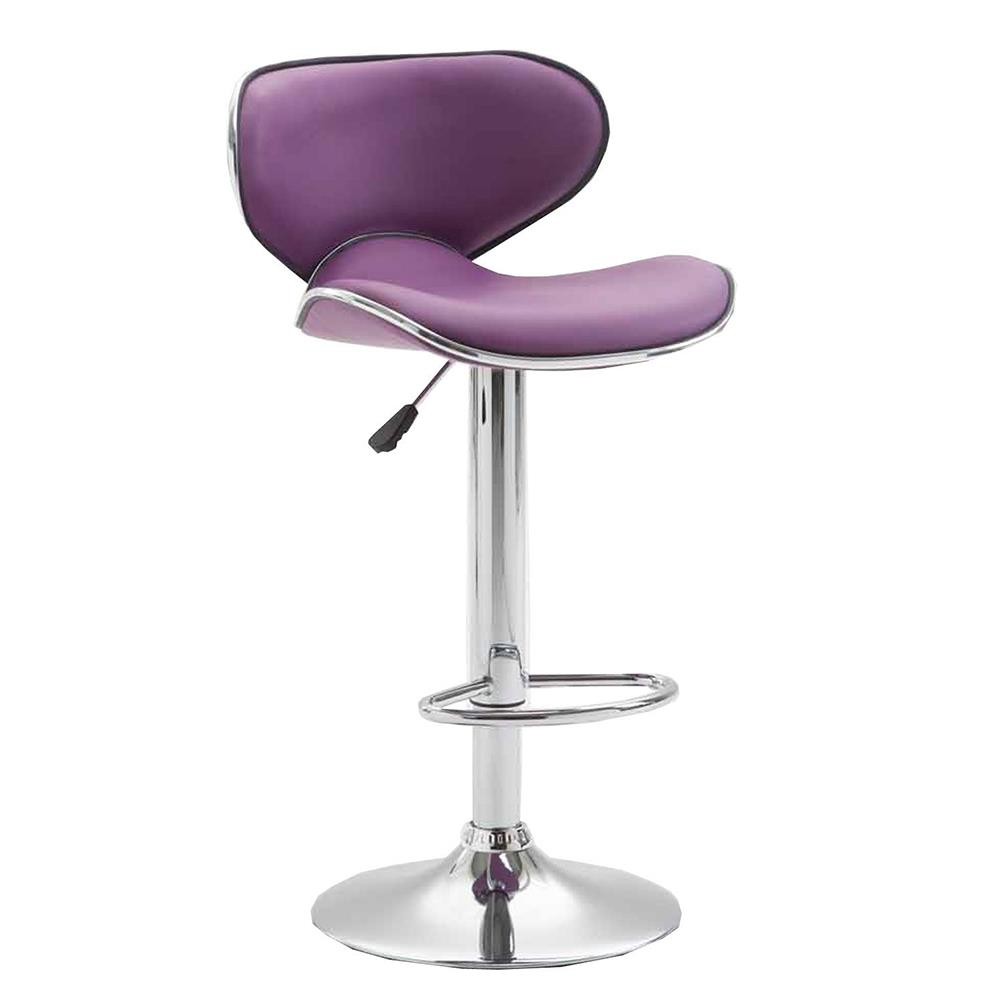 Taburete de Oficina CARLOS, Exclusivo Diseño, Con Reposapiés, En Piel, Color Negro