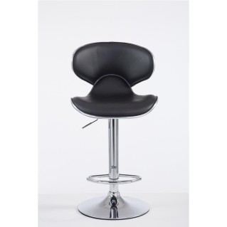 Taburete de Oficina CARLOS, En Piel, Color Negro 2