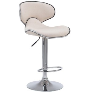 Taburete de Oficina CARLOS, En Tela, Color Crema