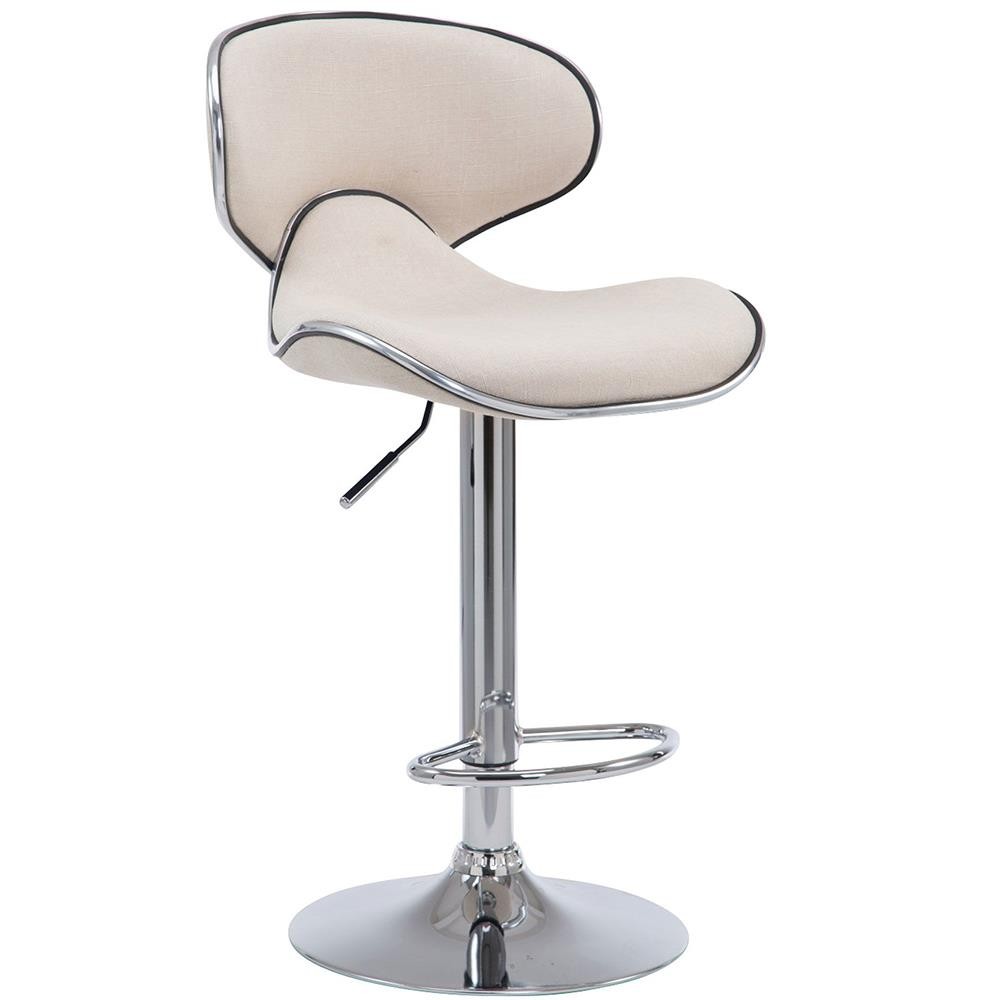 Taburete de Oficina CARLOS TELA, Exclusivo Diseño, Con Reposapiés, Color Crema