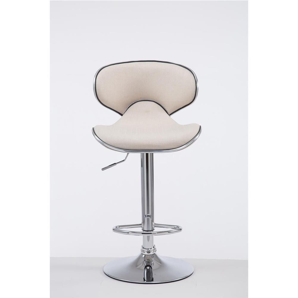 Taburete de Oficina CARLOS TELA, Exclusivo Diseño, Con Reposapiés, Color Crema