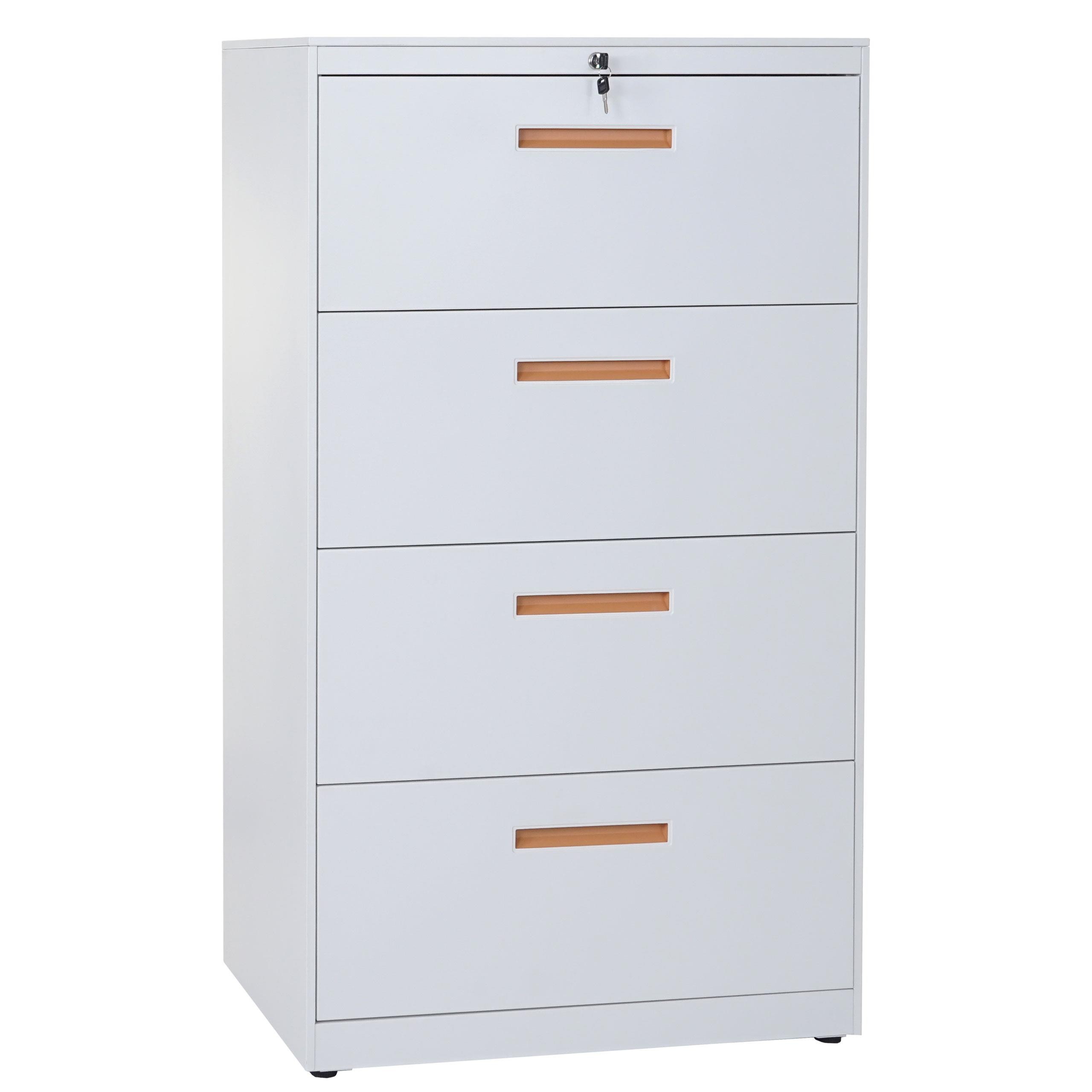 Archivador DEVIS, 4 cajones, 132x76x46 cm, en Acero color Blanco