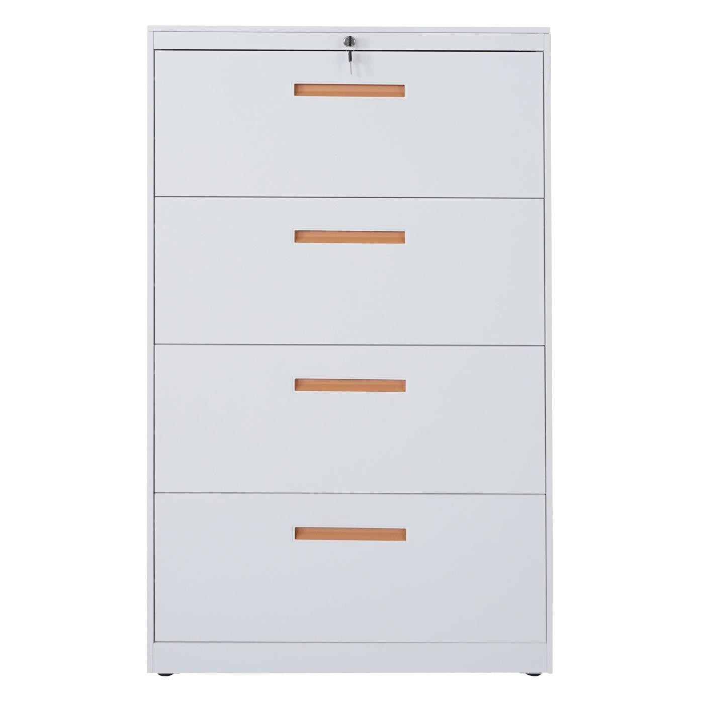Archivador DEVIS, 4 cajones, 132x76x46 cm, en Acero color Blanco