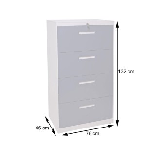 Archivador DEVIS, 4 cajones, color Blanco