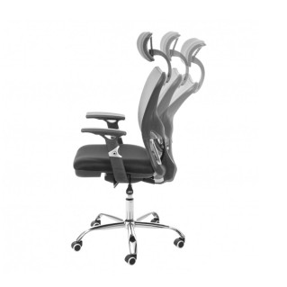 Silla Ergonómica LUCIA, Tela y Malla Transpirable, Color Negro 2