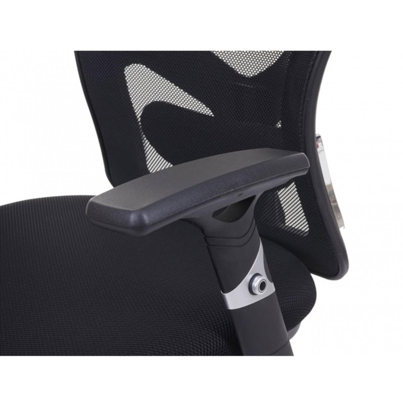 Silla Ergonómica LUCIA, Tela y Malla Transpirable, Color Negro