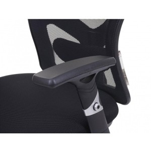 Silla Ergonómica LUCIA, Tela y Malla Transpirable, Color Negro