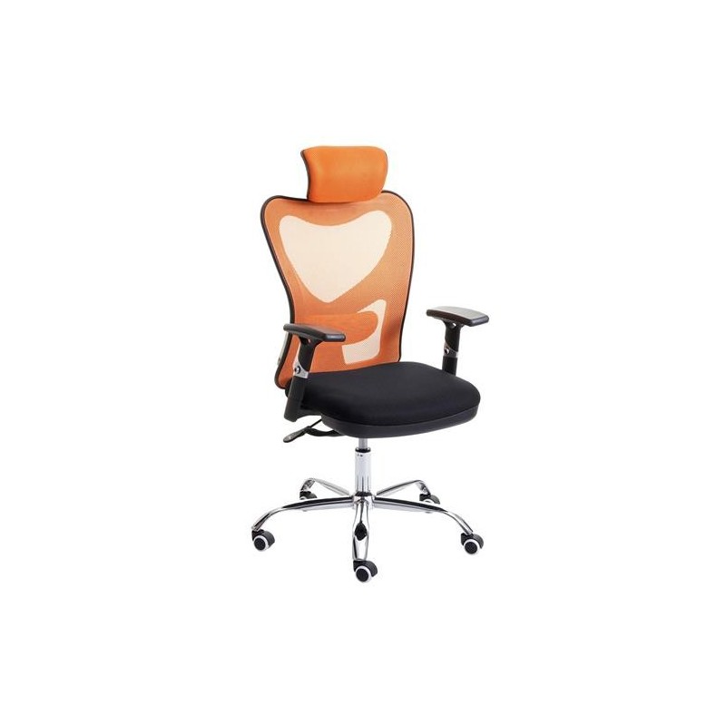 Silla Ergonómica LUCIA, Tela y Malla Transpirable, Color Negro