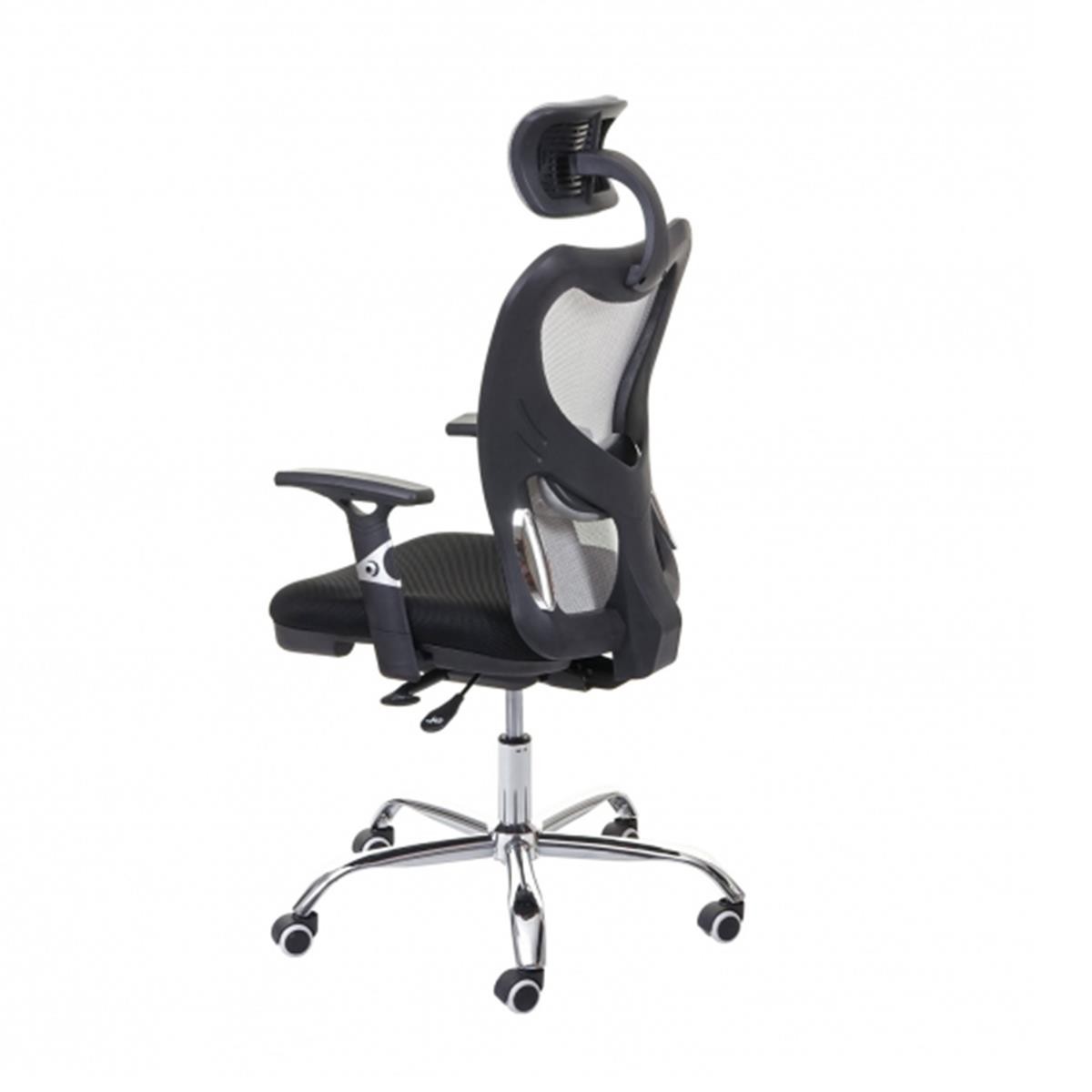 Silla Ergonómica LUCIA, Uso 8 Horas, Soporte Lumbar Acolchado, Estructura Metálica, Color Negro