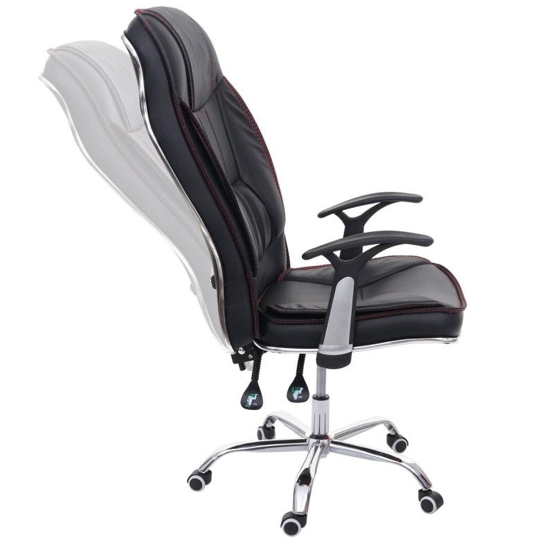Silla de Oficina DENIA en Piel color Negro
