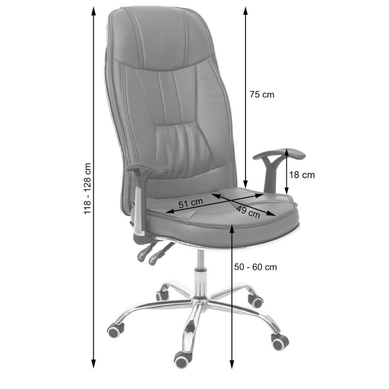 Silla de Oficina DENIA en Piel color Negro