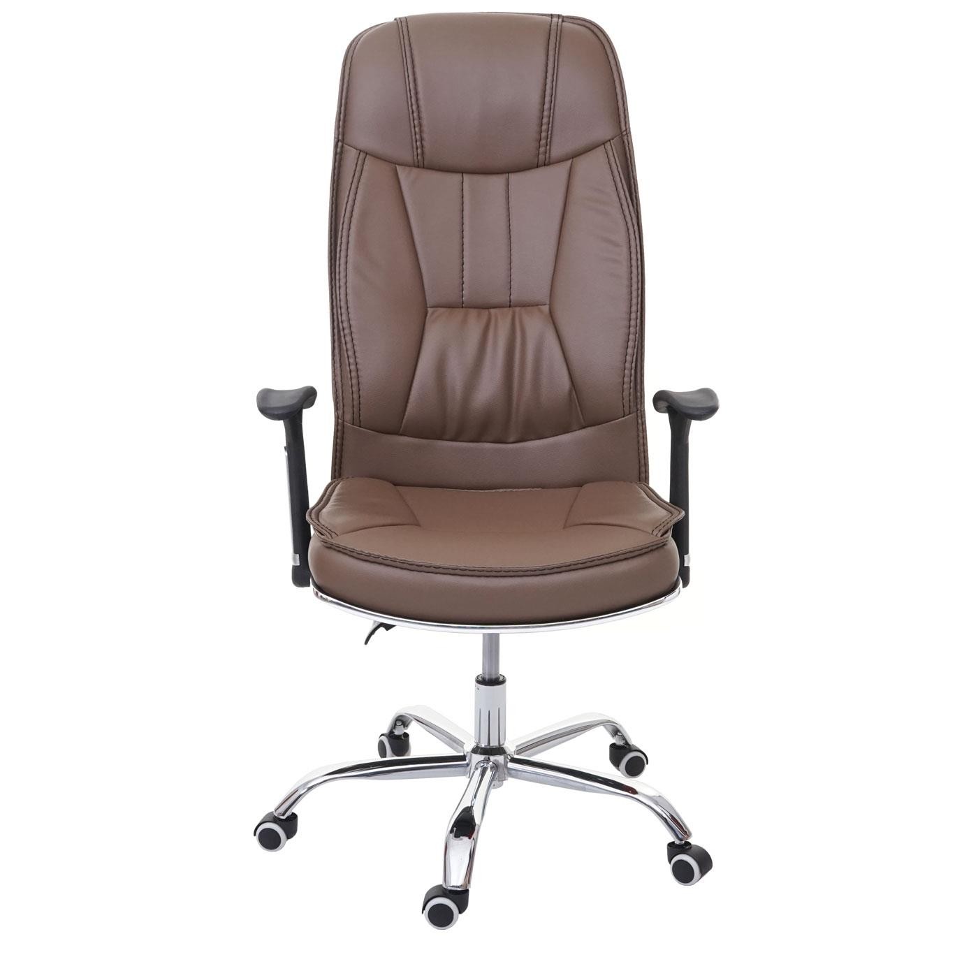 Silla de Oficina DENIA, Diseño Ergonómico, Base Metálica, en Piel color Negro
