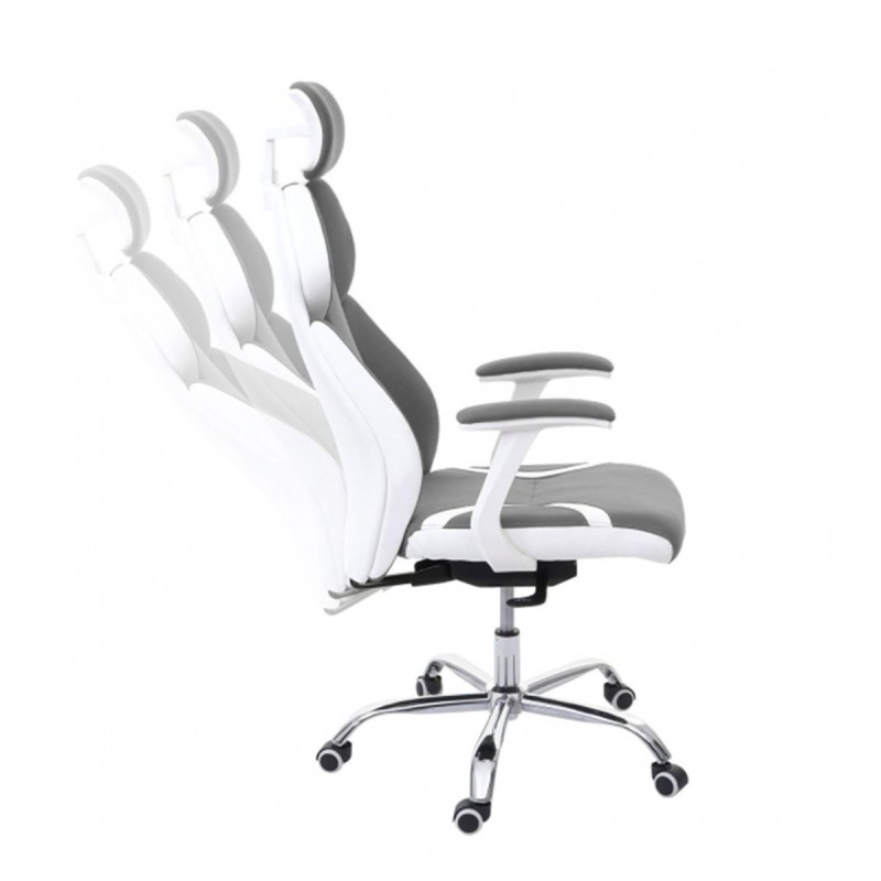 Silla Ergonómica TUXON WHITE, En Tela, Color Negro