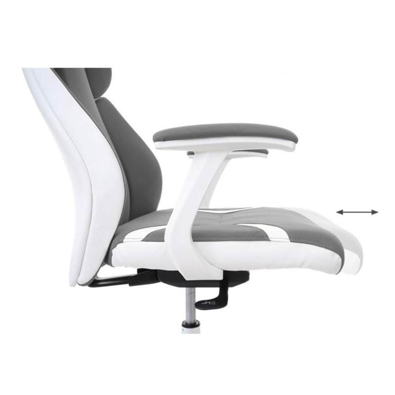 Silla Ergonómica TUXON WHITE, En Tela, Color Negro