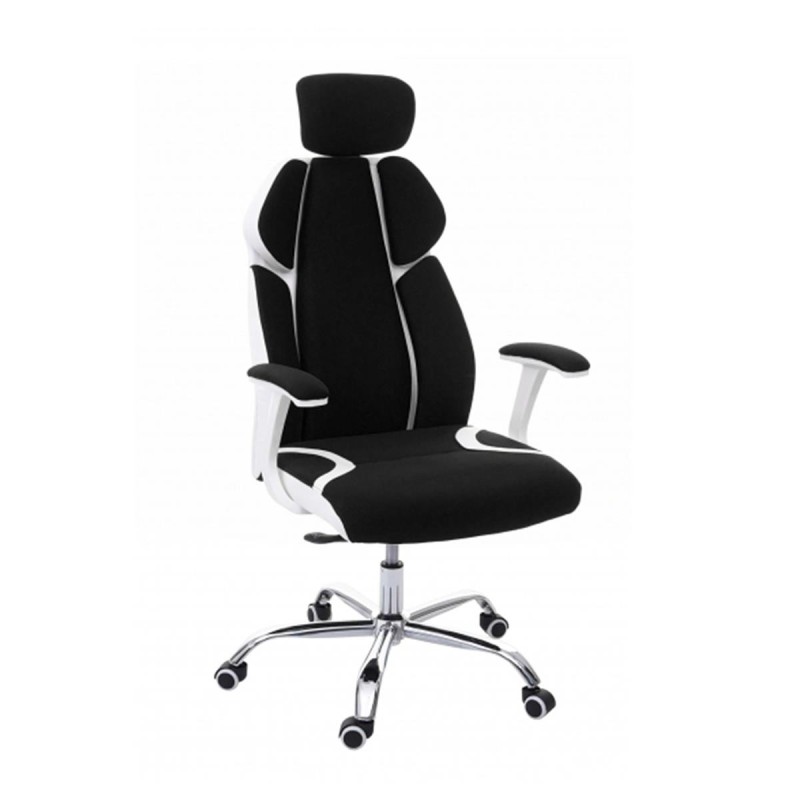 Silla Ergonómica TUXON WHITE, En Tela, Color Negro