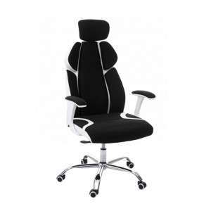 Silla Ergonómica TUXON WHITE, En Tela, Color Negro