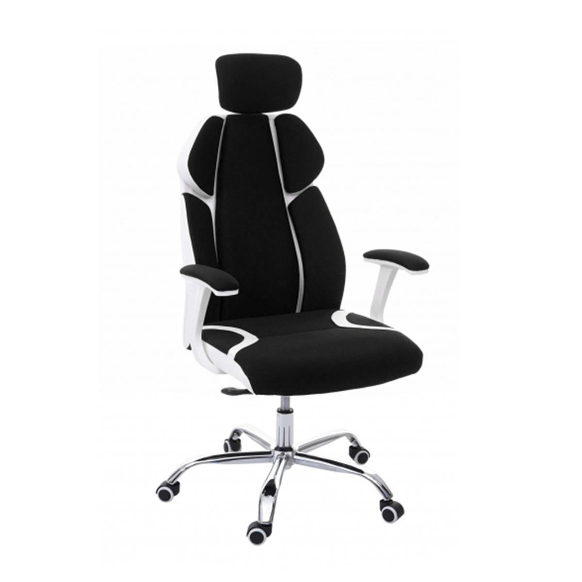 Silla de Oficina TUXON WHITE, Diseño Exclusivo y Ergonómico, En Tela, Color Negro