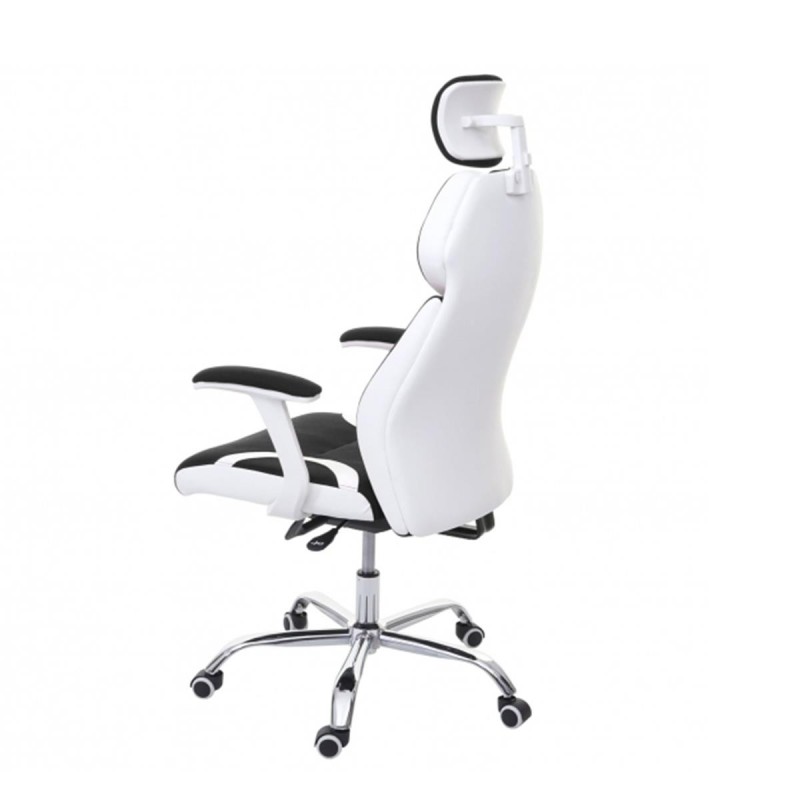 Silla Ergonómica TUXON WHITE, En Tela, Color Negro