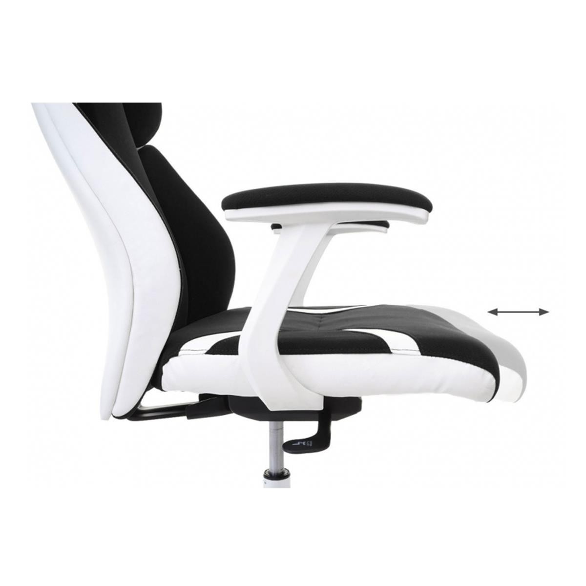 Silla de Oficina TUXON WHITE, Diseño Exclusivo y Ergonómico, En Tela, Color Negro