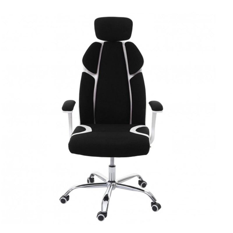 Silla Ergonómica TUXON WHITE, En Tela, Color Negro