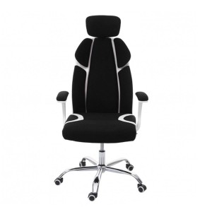 Silla Ergonómica TUXON WHITE, En Tela, Color Negro
