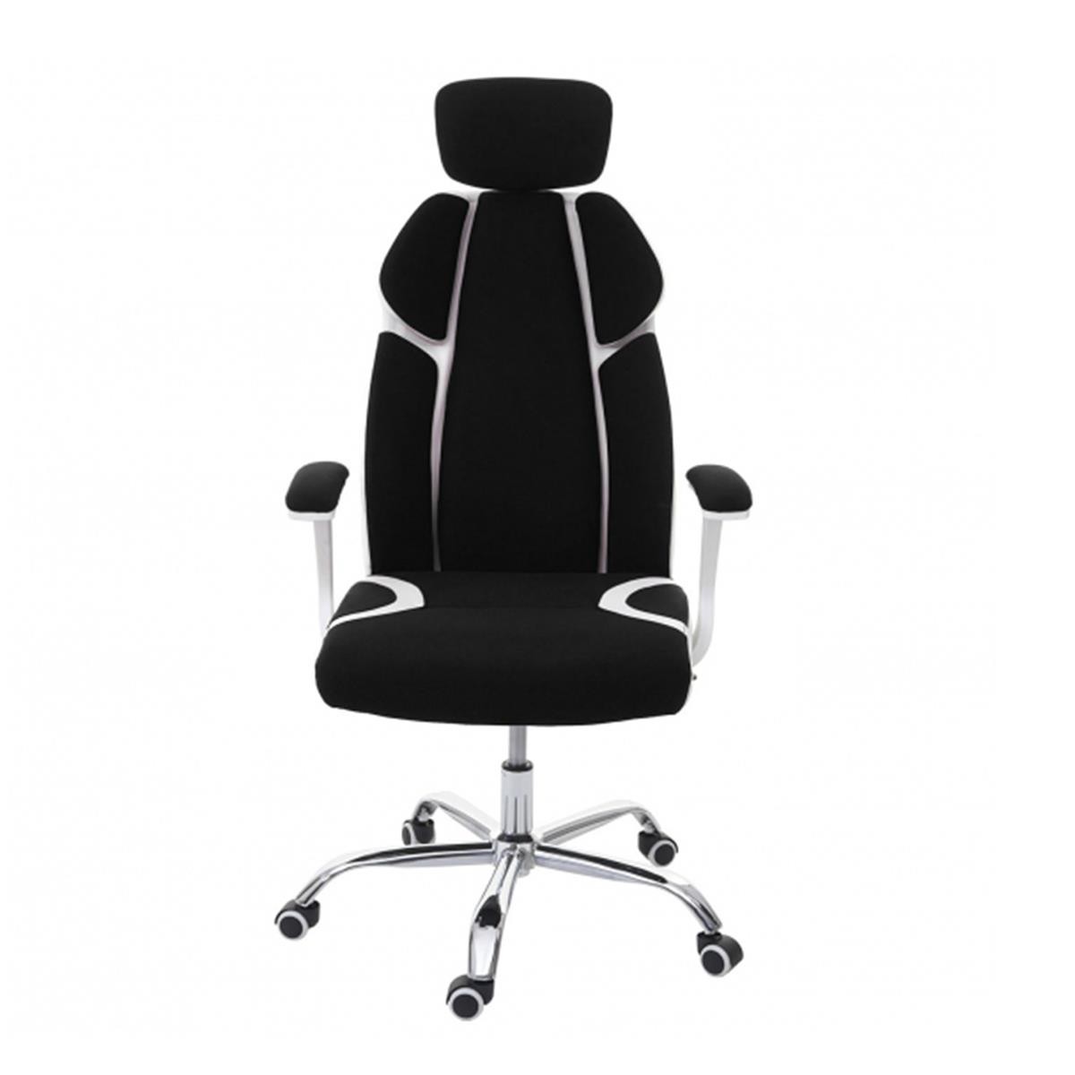 Silla de Oficina TUXON WHITE, Diseño Exclusivo y Ergonómico, En Tela, Color Negro
