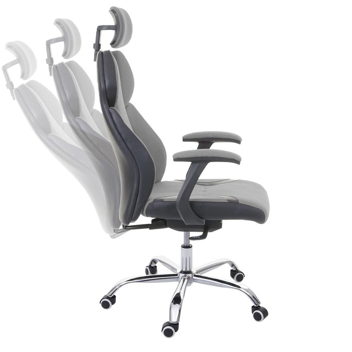Silla de Oficina TUXON, Diseño Exclusivo y Ergonómico, En Tela, Color Gris