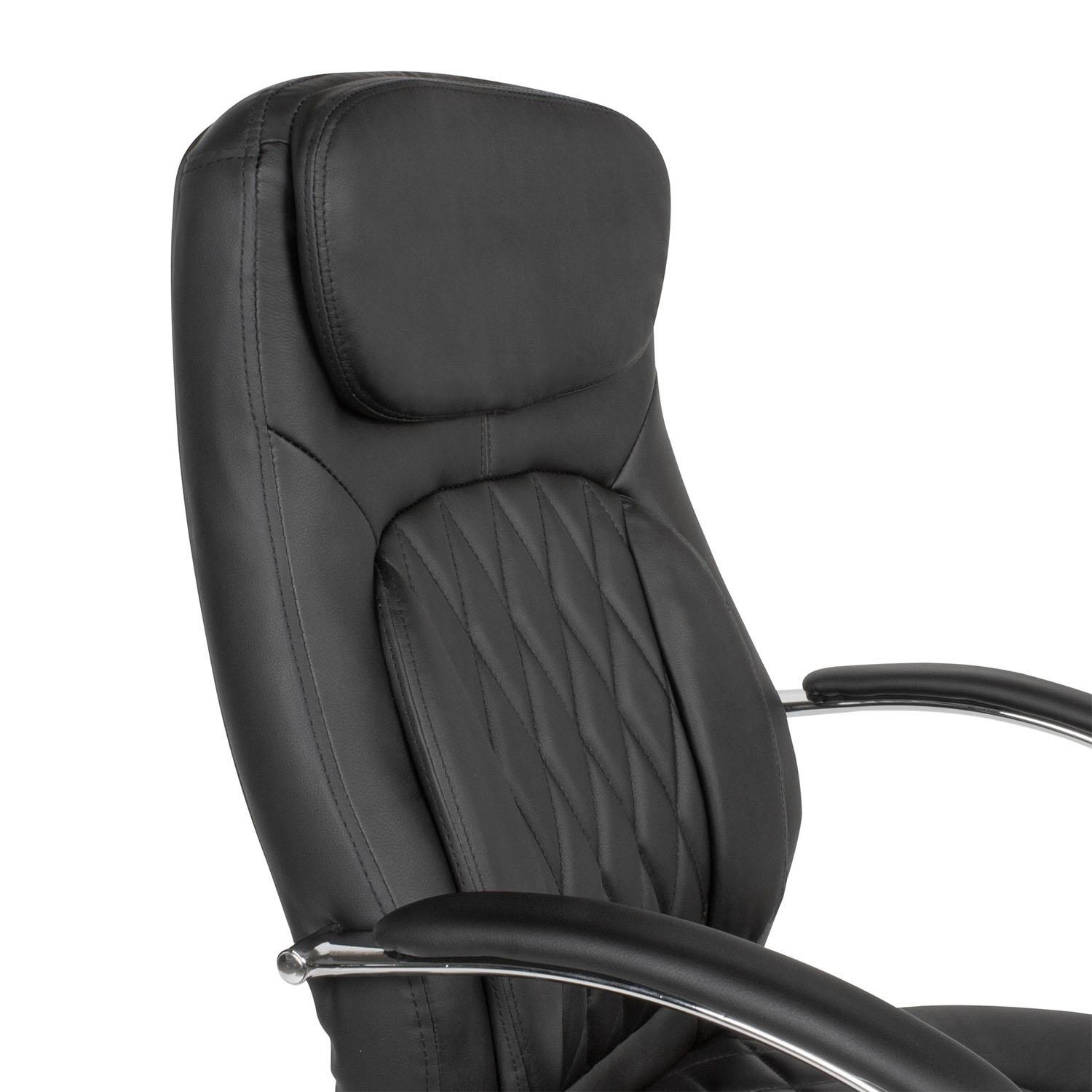 Sillón de Oficina CONTY, Diseño Exclusivo, Mecanismo Basculante, en Piel Negra
