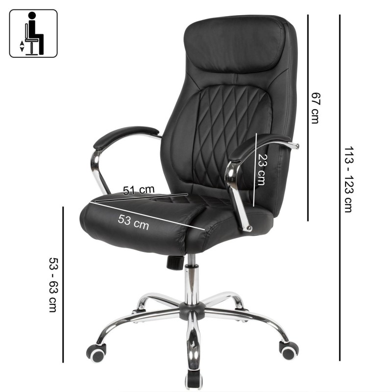 Sillón de Oficina CONTY en Piel Negra