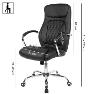Sillón de Oficina CONTY en Piel Negra
