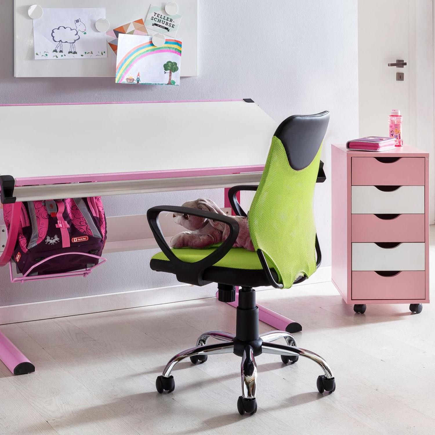 Silla de Oficina TAIPEI, Reposabrazos de Diseño, en Malla Transpirable color Azul