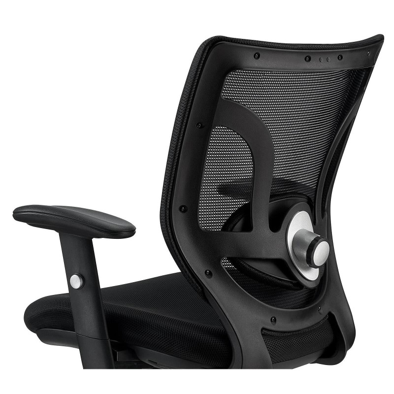 Lote de 2 Sillas de confidente ergonómica, LAMBO NET, soporte lumbar, negro