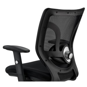 Lote de 2 Sillas de confidente ergonómica, LAMBO NET, soporte lumbar, negro