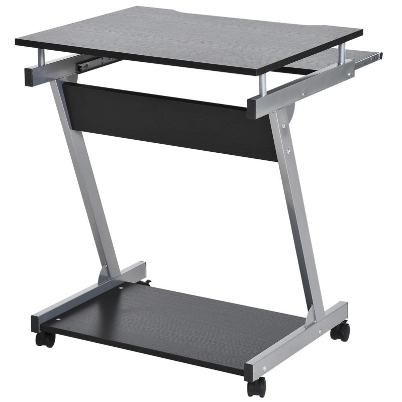 Mesa para Ordenador con Ruedas ZAFRA en Madera color Negro