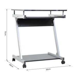 Mesa para Ordenador con Ruedas ZAFRA en Madera color Negro