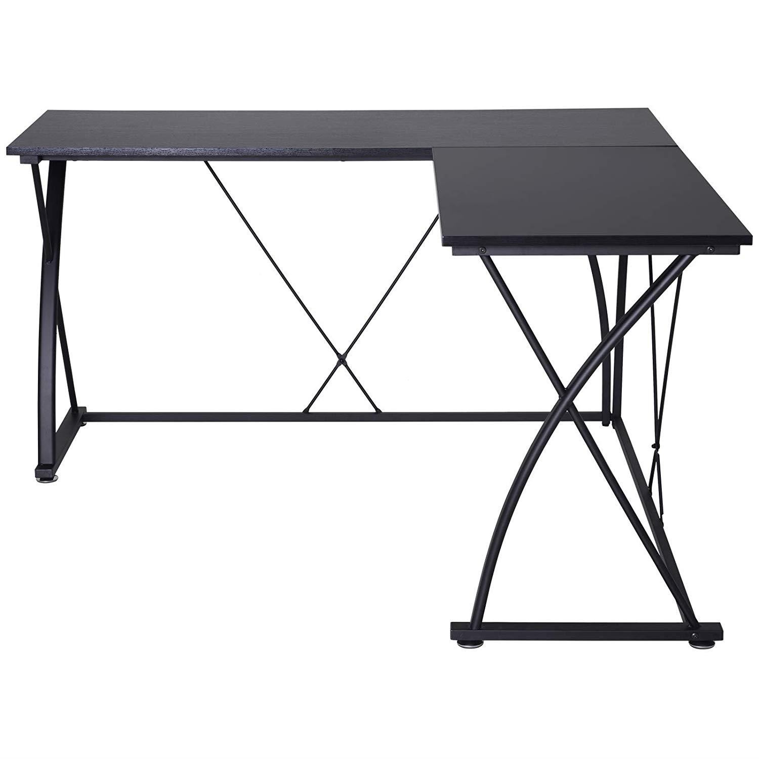 Mesa de Oficina MANILA, 142x142x76 cm, en Metal y Madera, color Negro