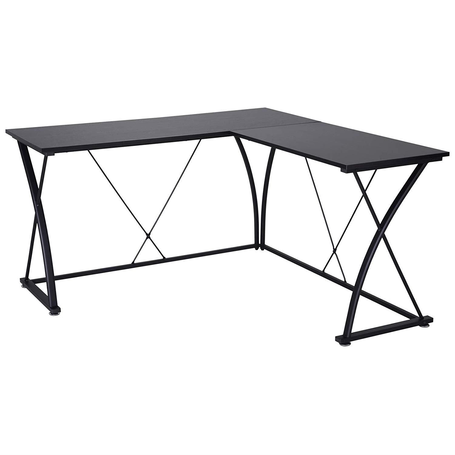 Mesa de Oficina MANILA, 142x142x76 cm, en Metal y Madera, color Negro