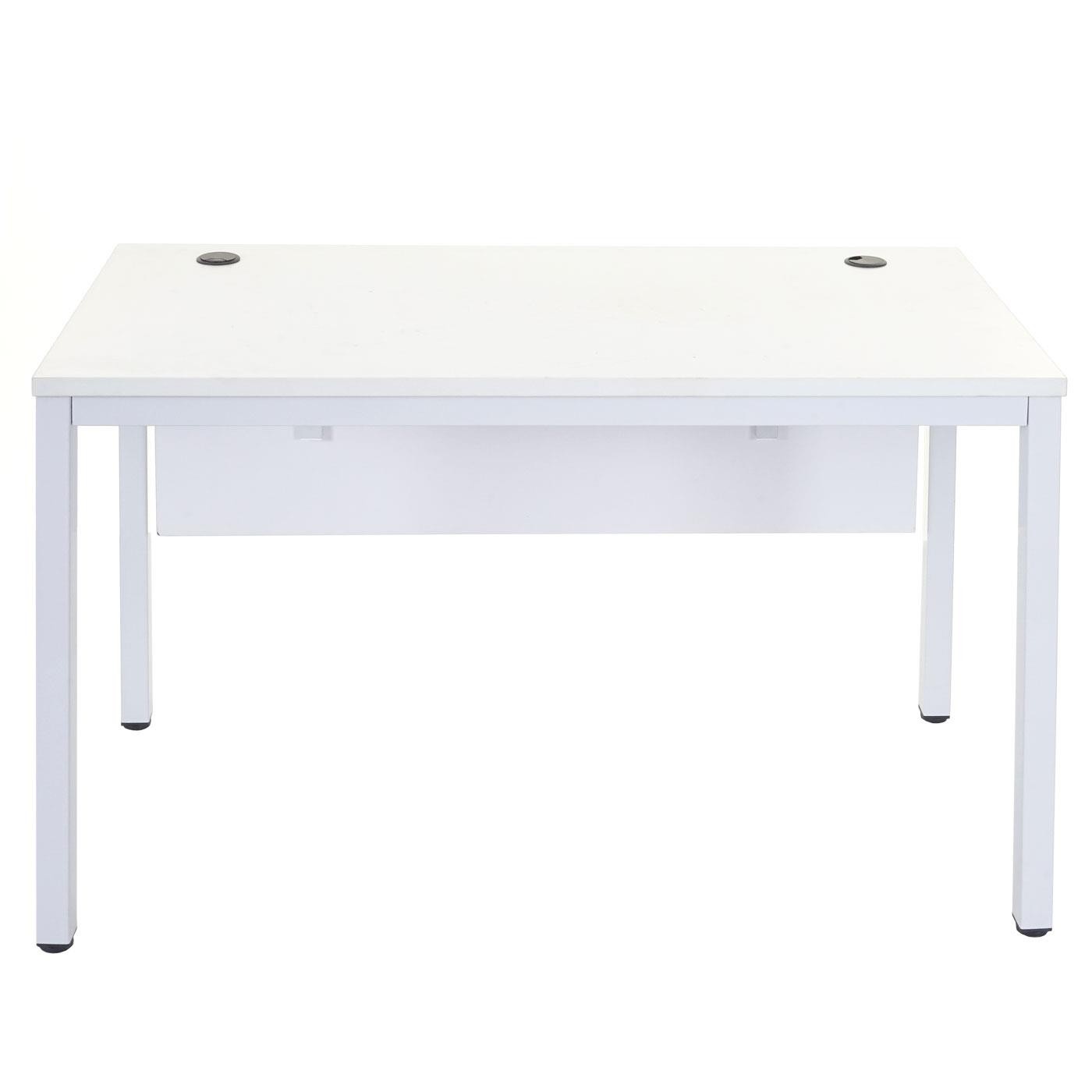 Mesa de Oficina MESTER, 120x60x76 cm, en Metal y Madera, color Blanco